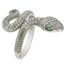 Load image into Gallery viewer, Sterling Silver Micro Pave Cubic Zirconia Snake Ring