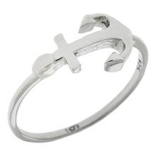 Load image into Gallery viewer, Sterling Silver Anchor Rhodium Ring
