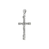 Sterling Silver Crucifix CZ Cross Rhodium Pendant