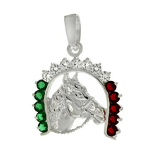 Load image into Gallery viewer, Sterling Silver Horseshoe Cubic Z Pendant