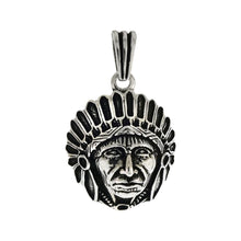 Load image into Gallery viewer, Sterling Silver Indian Head Oxidized Pendant