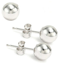 Load image into Gallery viewer, 5MM High Polish 14K White Gold Classy Ball Stud with (Friction Post/Tension Back)