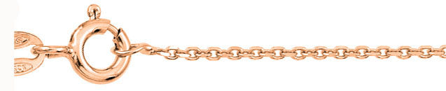 Italian Sterling Silver Rose Gold Diamond Cut Anchor Chain 030-1.1mm with Spring Ring Clasp