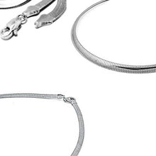 Load image into Gallery viewer, Sterling Silver Italian Solid Flat Omega Chain 2.5MM Luxurious Nickel Free Necklace with Lobster Claw Clasp Closure