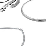 Sterling Silver Italian Solid Flat Omega Chain 6MM Luxurious Nickel Free Necklace with Lobster Claw Clasp Closure
