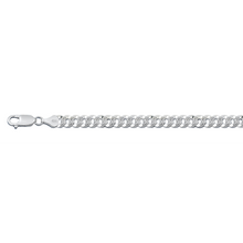 Load image into Gallery viewer, Sterling Silver Italian Pave 120 Flat Curb Chain - silverdepot