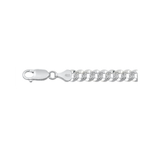 Load image into Gallery viewer, Sterling Silver Italian Pave 220 Flat Curb Chain - silverdepot