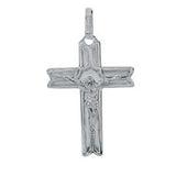 Sterling Silver Modern Crucifix Pendant wth Pendant Dimensions of 25MMx44.45MM