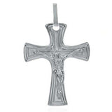 Sterling Silver Antique Style Crucifix Pendant with Pendant Dimensions of 23MMx41.23MM