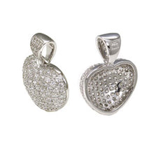 Load image into Gallery viewer, Sterling Silver Modish Micro Pave Heart Pendant with Pendant Dimensions of 21MMx25.4MM