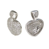 Sterling Silver Modish Micro Pave Heart Pendant with Pendant Dimensions of 21MMx25.4MM