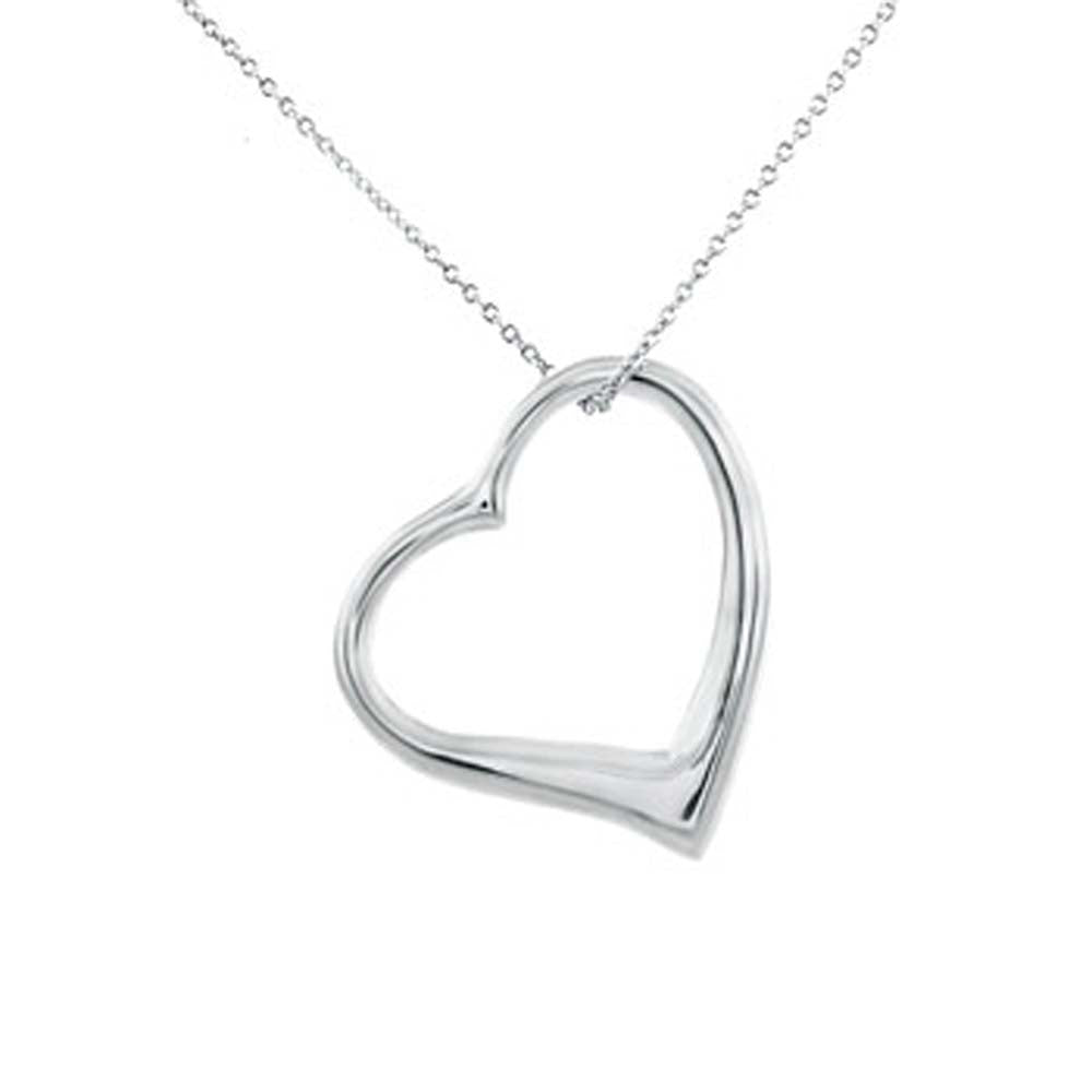 Sterling Silver Fancy Open Floating Heart PendantAnd Pendant Dimensions of 30MMx34.9MM