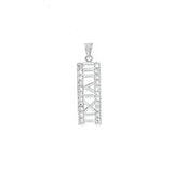 Sterling Silver Fancy Roman Number  3And6And12  Pendant with White CzAnd Pendant Dimensions of 10MMx34.93MM