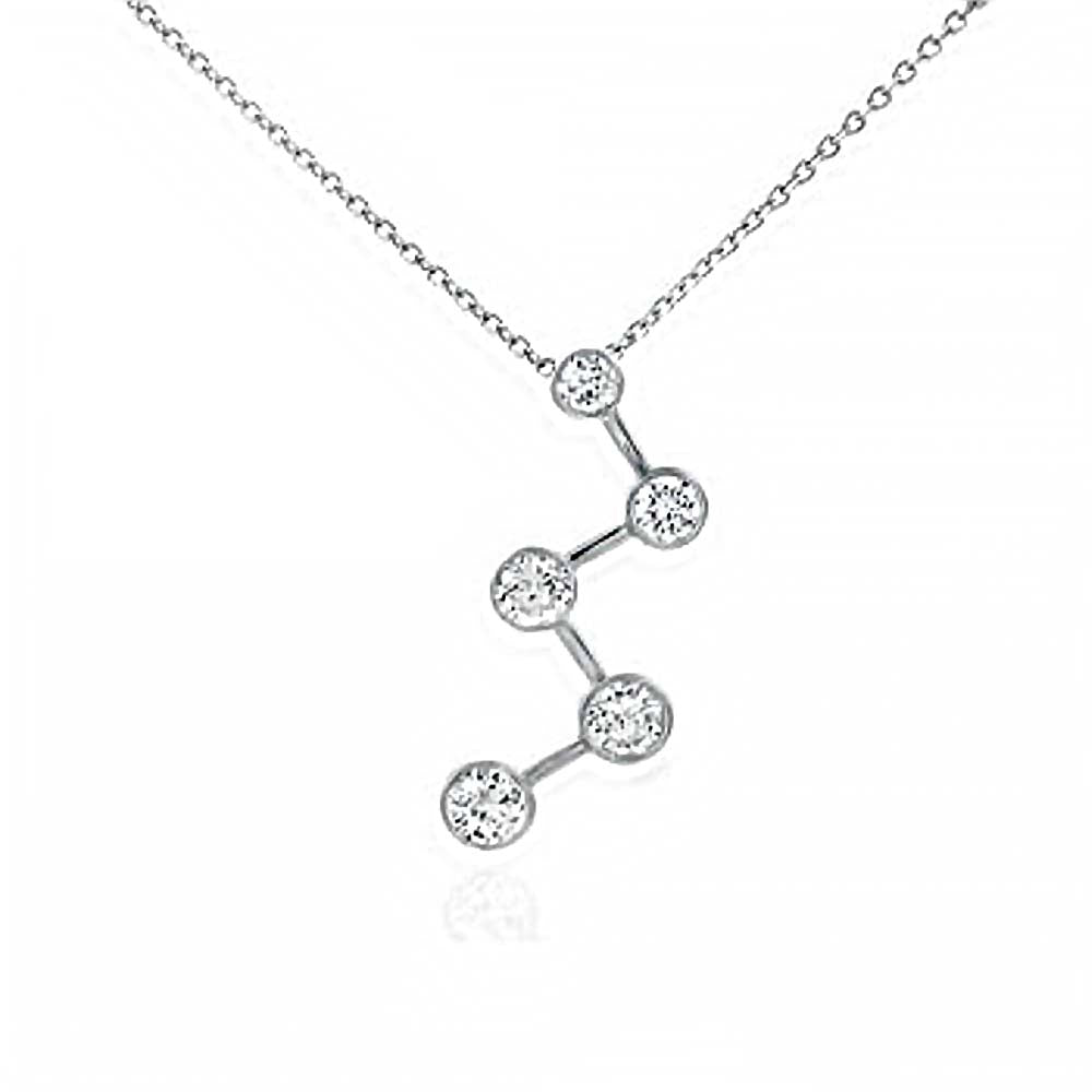 Sterling Silver Fancy Designer Journey Pendant with Clear CzAnd Pendant Dimensions of 11.5MMx22.23MM