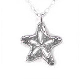 Sterling Silver Stylish Starfish Pendant with Clear CzAnd Pendant Dimensions of 25MMx31.75MM