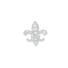 Load image into Gallery viewer, Sterling Silver Fancy Fluer De Lis Pendant with White CzAnd Pendant Dimensions of 12.7MMx19.05MM