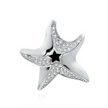 Load image into Gallery viewer, Sterling Silver Fancy Starfish Pendant with CzAnd Pendant Dimensions of 28MMx31.75MM