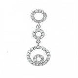 Sterling Silver Fancy Fashion Pendant with White CzAnd Pendant Dimensions of 12.7MMx31.75MM