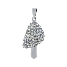 Load image into Gallery viewer, Sterling Silver Fancy Mushroom Pendant with Clear CzAnd Pendant Dimensions of 25.4MMx15MM