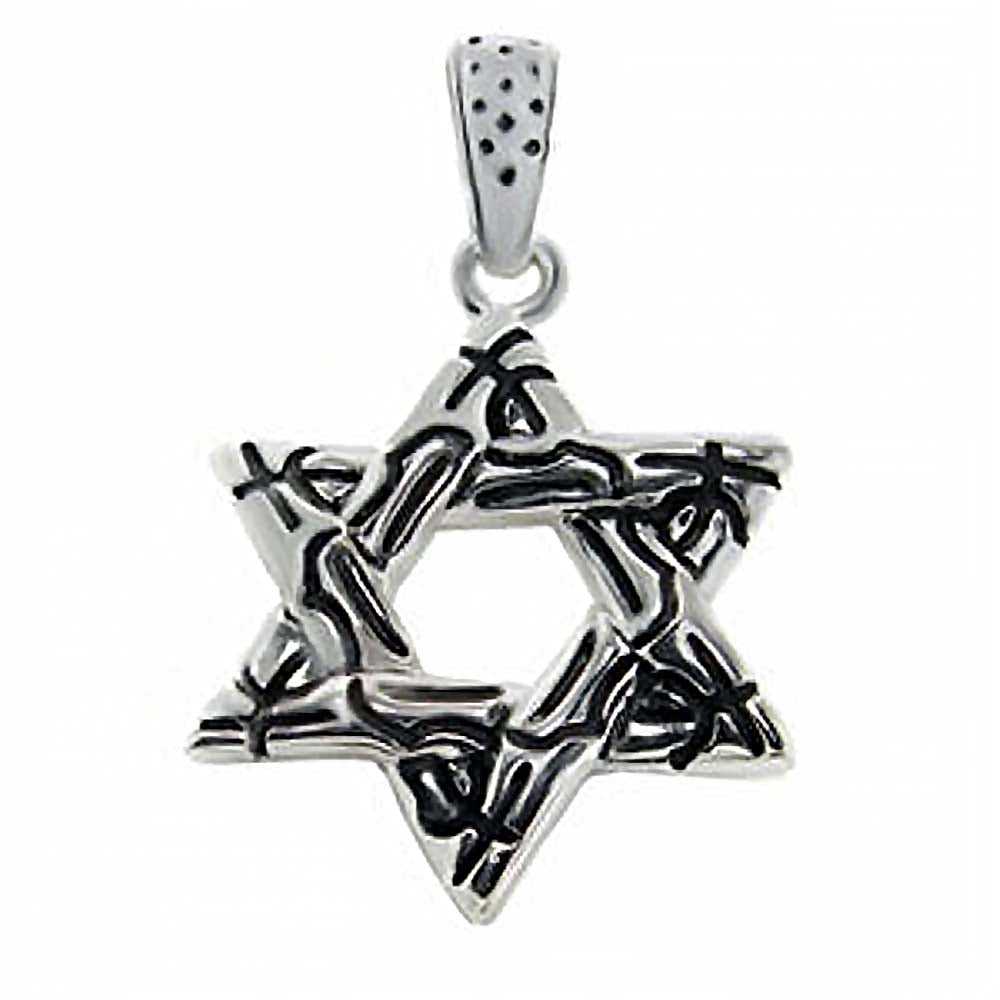 Sterling Silver Stylish Star of David Pendant with Pendant Dimensions of 20MMx34.93MM