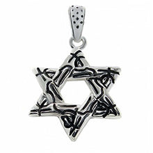 Load image into Gallery viewer, Sterling Silver Stylish Star of David Pendant with Pendant Dimensions of 20MMx34.93MM