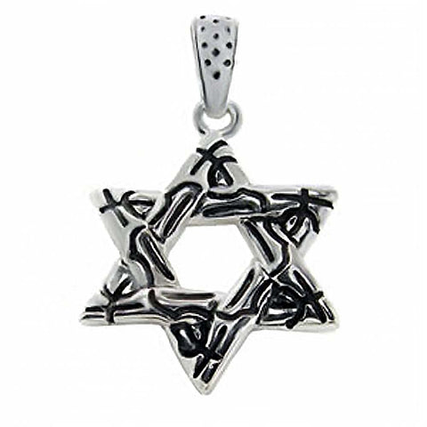 Sterling Silver Stylish Star of David Pendant with Pendant Dimensions of 20MMx34.93MM