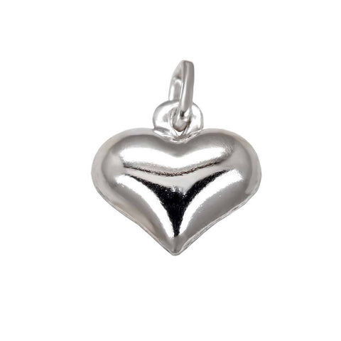 Sterling Silver Italian Medium Hollow Heart Pendant with Pendant Dimensions of 15MMx22.23MM