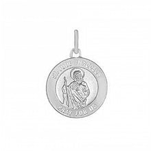 Load image into Gallery viewer, Sterling Silver Italian St. Jude Thaddeus Pendant with Pendant Dimensions of 19.05MMx25.4MM