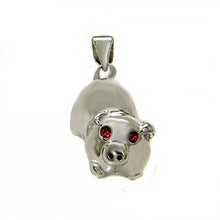 Load image into Gallery viewer, Sterling Silver Stylish Pig Pendant with Red Cz EyesAnd Pendant Diameter of 8MMx19.05MM