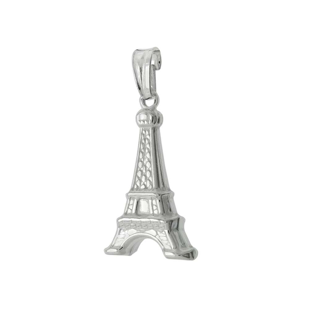 Sterling Silver High Polished Eiffel Tower Pendant with Pendant Dimensions of 16MMx31.75MM