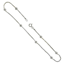 Load image into Gallery viewer, Sterling Silver Italian 1mm D/C Box Chain W. 4mm Bead Anklet