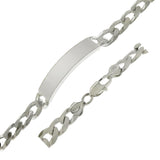 Sterling Silver 10mm Flat Curb ID Bracelet