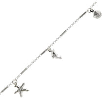 Load image into Gallery viewer, Sterling Silver D/C Tube Rolo W Dangle Sea Charms Bracelet