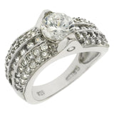 Sterling Silver 6MM Round Cubic Zirconia Channel Set Engagement Ring