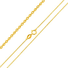 Load image into Gallery viewer, Sterling Silver Italian Gold Plated Diamond Cut Rolo .08mm Chain
