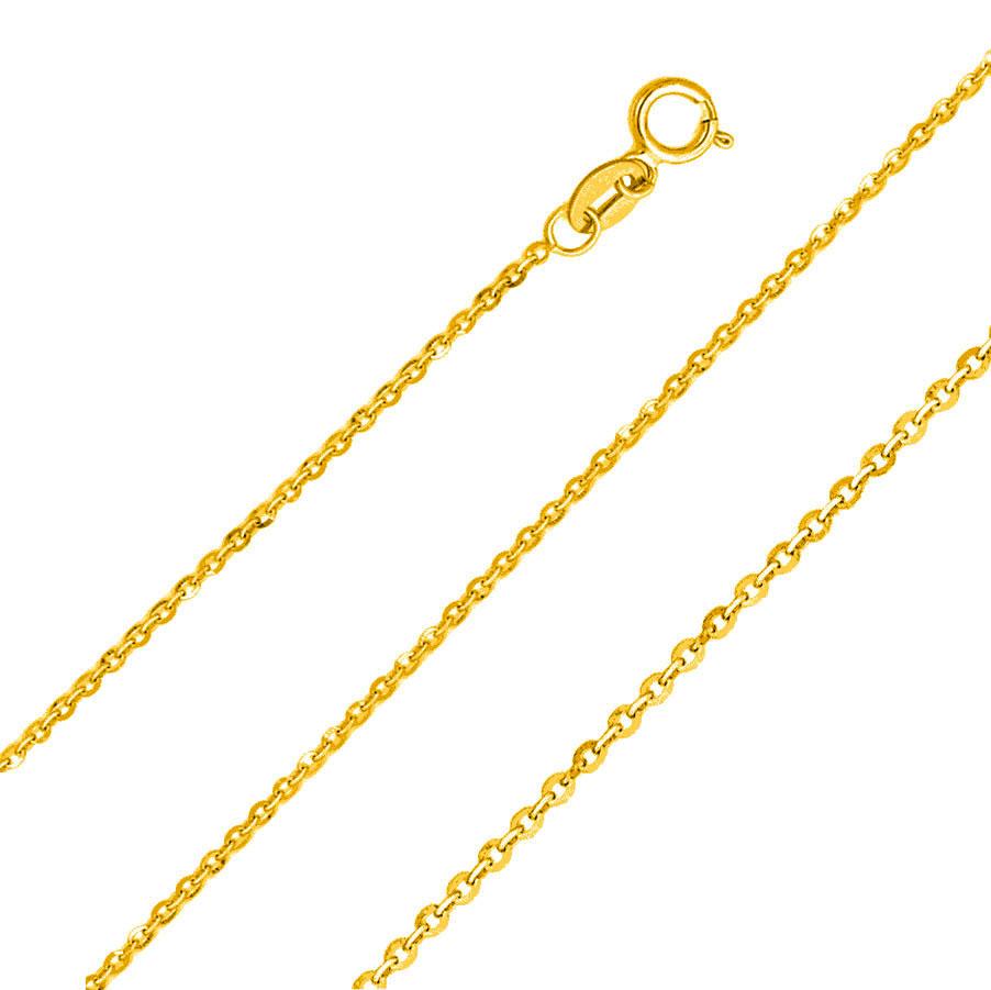 Sterling Silver Italian Gold Plated Diamond Cut Rolo .08mm Chain