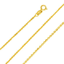 Load image into Gallery viewer, Sterling Silver Italian Gold Plated Diamond Cut Rolo .08mm Chain