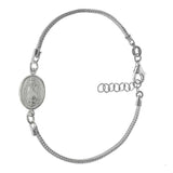 Sterling Silver Lady of Guadalupe W Franco Chain Bracelet