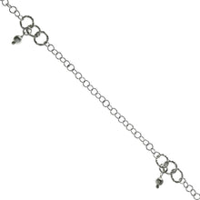 Load image into Gallery viewer, Sterling Silver Italian D/C Circle W Dangle Bead Anklet