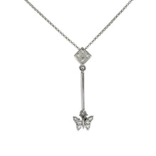 Load image into Gallery viewer, Sterling Silver Round Rolo W Butterfly Rhodium Chain