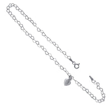 Load image into Gallery viewer, Sterling Silver Italian Heart Chain W Dangle Puff heart Anklet