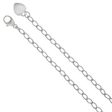 Load image into Gallery viewer, Sterling Silver Italian Oval Link W Heart Anklet