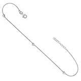 Sterling Silver 1mm Round Snake Chain W Heart Anklet