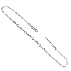 Sterling Silver Italian Fancy Rolo Chain Anklet