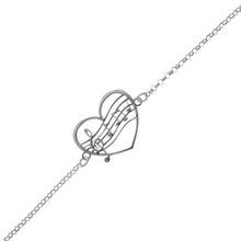 Load image into Gallery viewer, Sterling Italian Silver Laser Cut Heart W Musical Note Bracelet