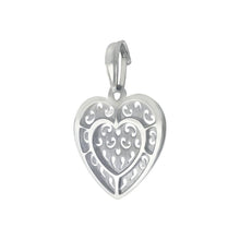 Load image into Gallery viewer, Sterling Silver Italian Laser Cut Double Layer Heart Pendant
