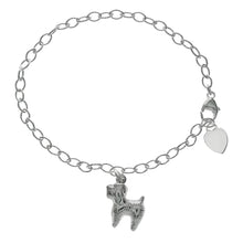 Load image into Gallery viewer, Sterling Silver Italian Oval Link W Engravable Heart And Dog Charm Bracelet