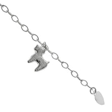 Load image into Gallery viewer, Sterling Silver Italian Oval Link W Engravable Heart And Dog Charm Bracelet