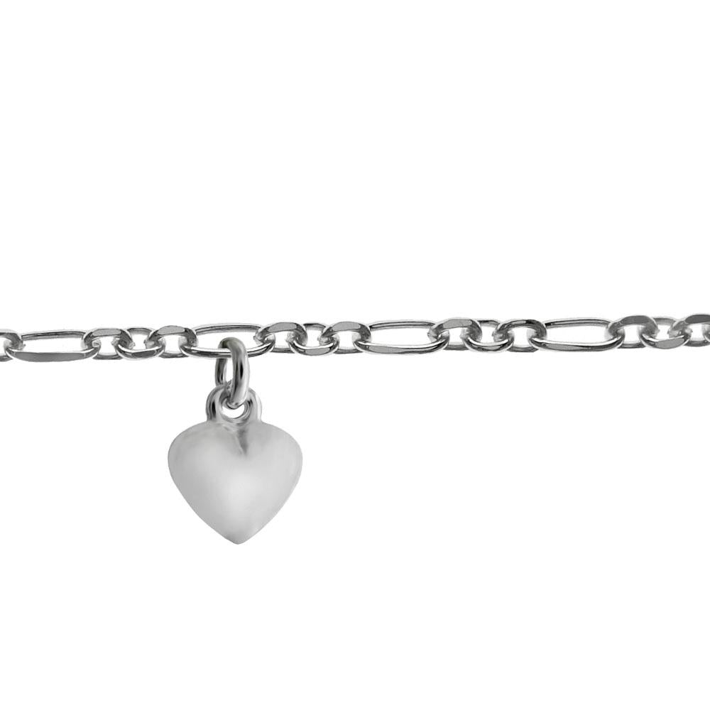 Sterling Italian Silver Dangle Heart Anklet