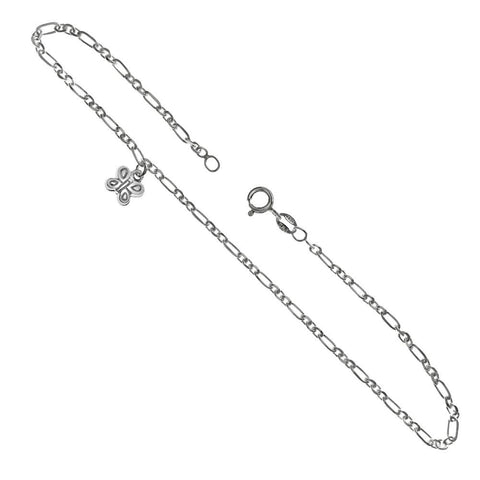 Sterling Italian Sterling Silver Dangle Butterfly Anklet